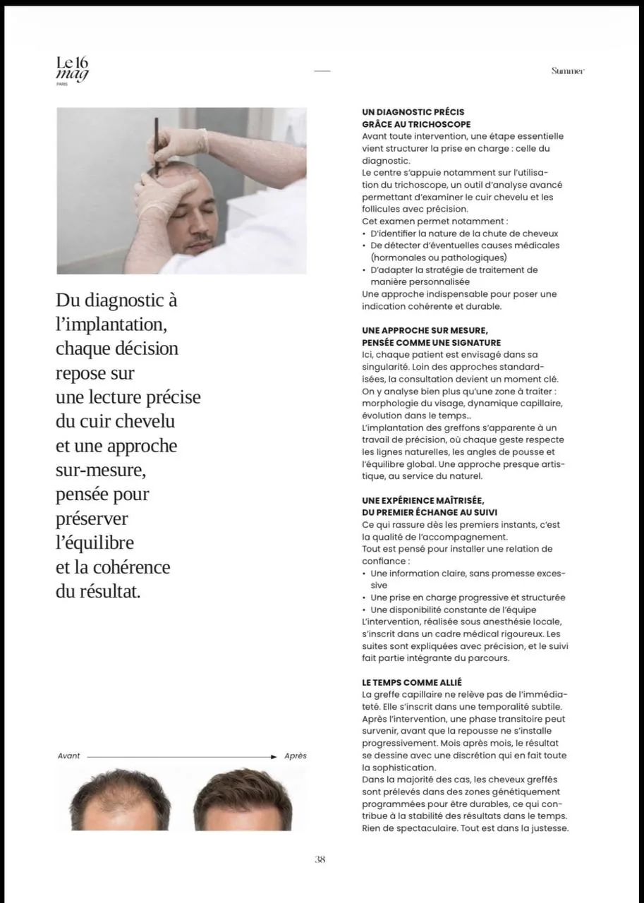 Article de magazine avec portrait médical