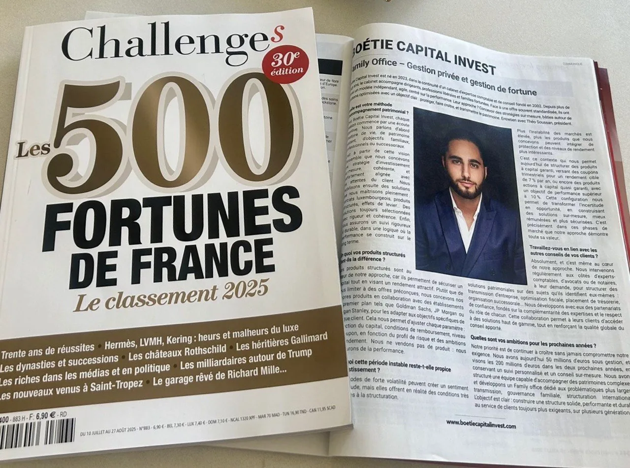 Portrait publié dans Challenges 500 Fortunes de France