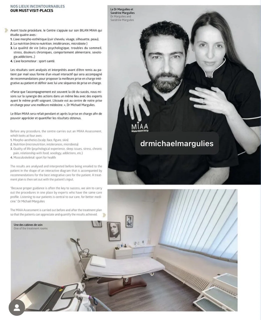 Portrait professionnel publié dans la presse de médecine esthétique