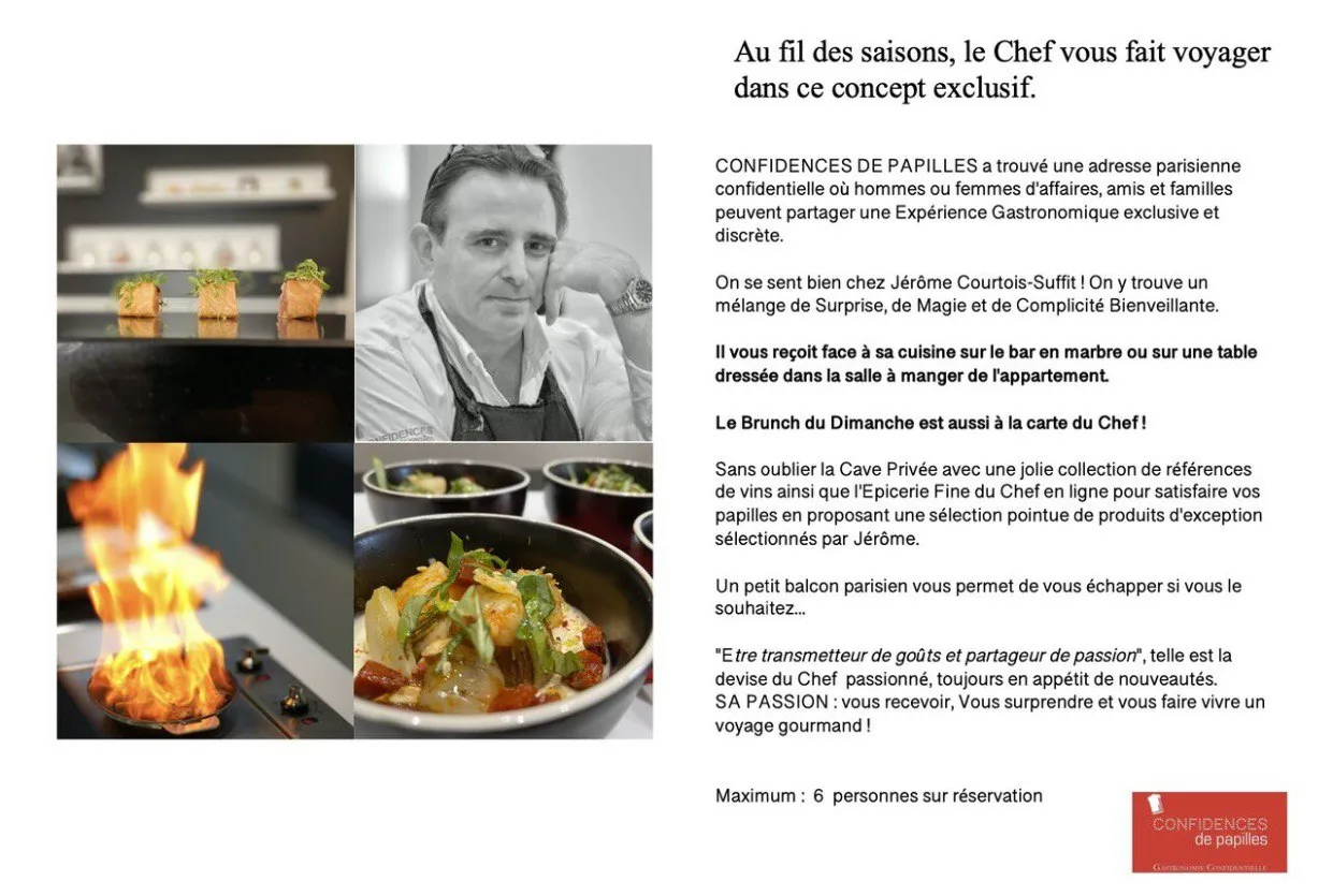 Reportage gastronomique consacré à un chef