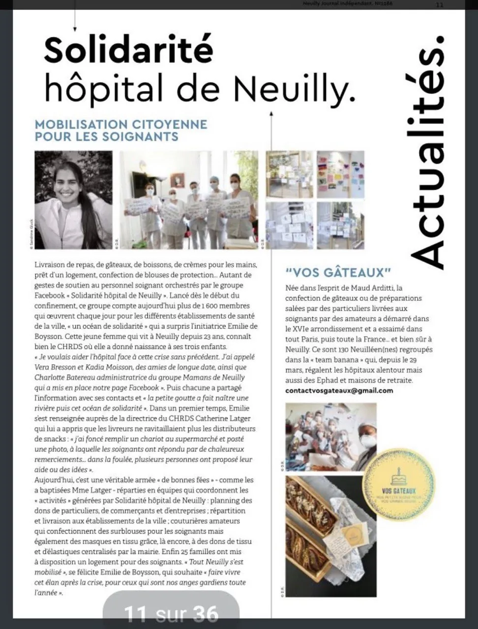 Reportage solidarité à l’hôpital de Neuilly